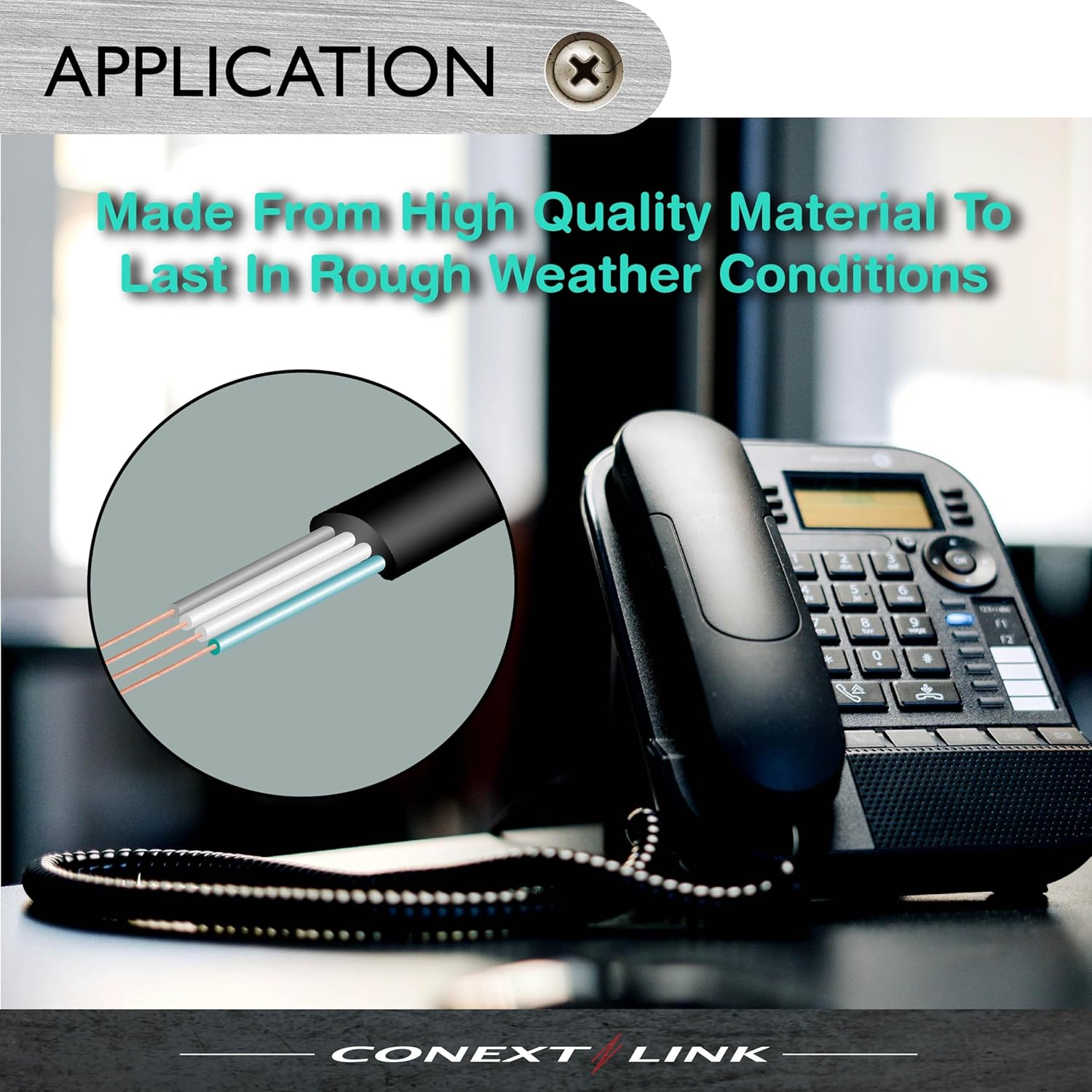 RJ11 4P4C Modular Telephone Handset Cable Receiver Coil Cord Wire Black 7 Ft image number 4