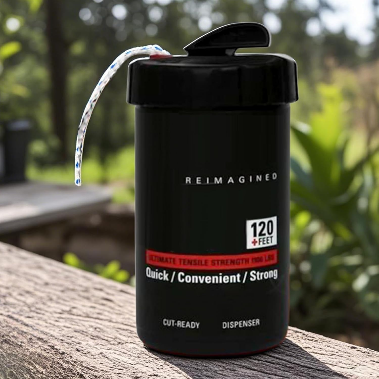 Rope Canister Dispenser, Refillable Rope Storage Case, Portable Twine Organizer Tool, 15X8Cm Quick-Access Cord Container, for Camping, Hiking, Crafting, Outdoor Wrapping Tasks image number 5