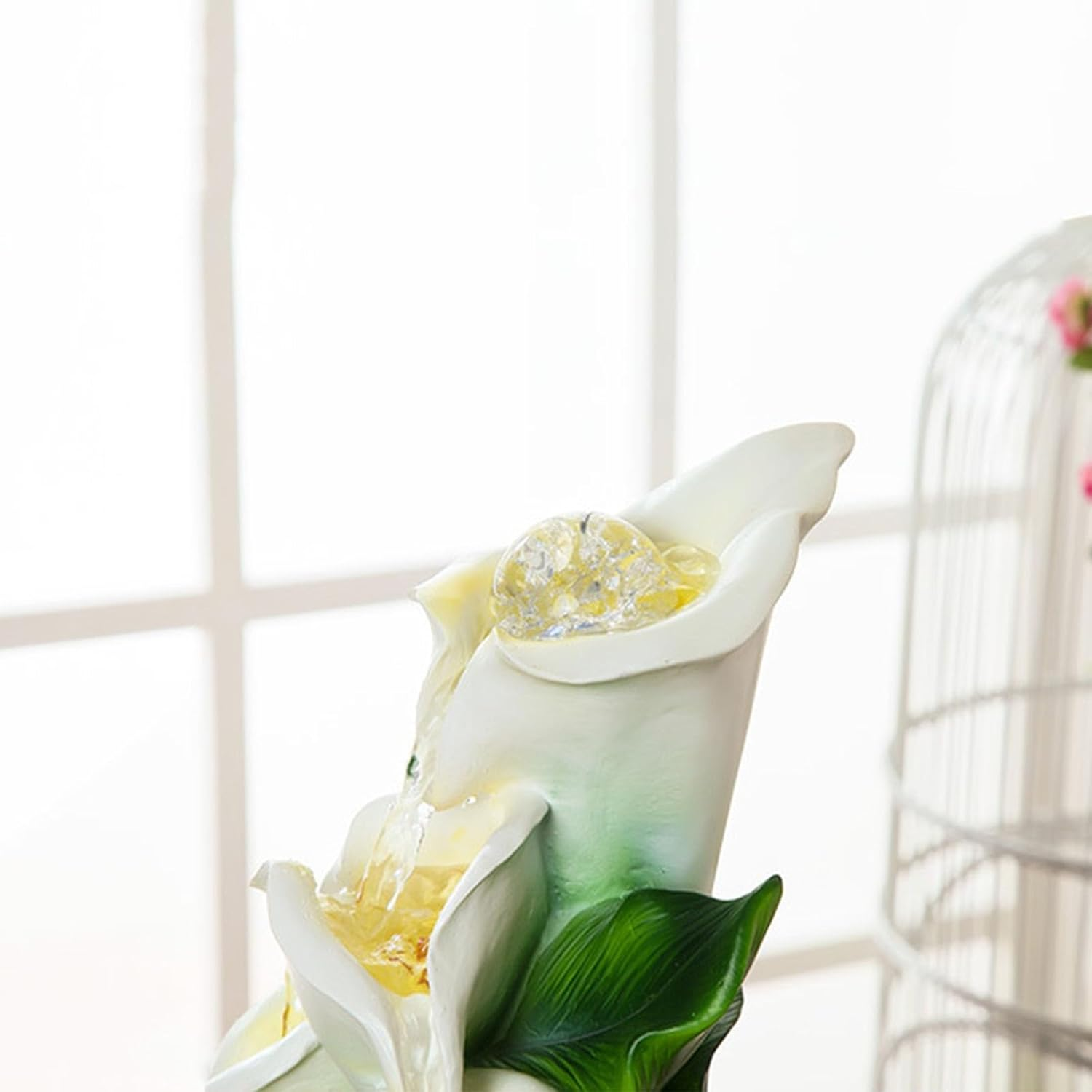 Outdoor Fountain Waterfall Fountain Indoor Water Calla Lily Creative Relaxation Home Decor image number 2