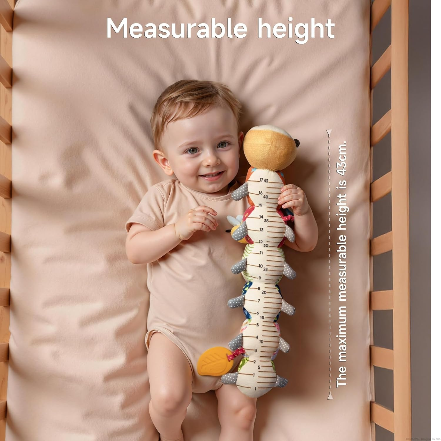 TUMAMA Caterpillar Sensory Toys,Infant Stuffed Animal with Crinkle Paper Rattle,Tummy Time Soft Activity Sensory Toys for 0 3 6 9+ Months Newborn Baby