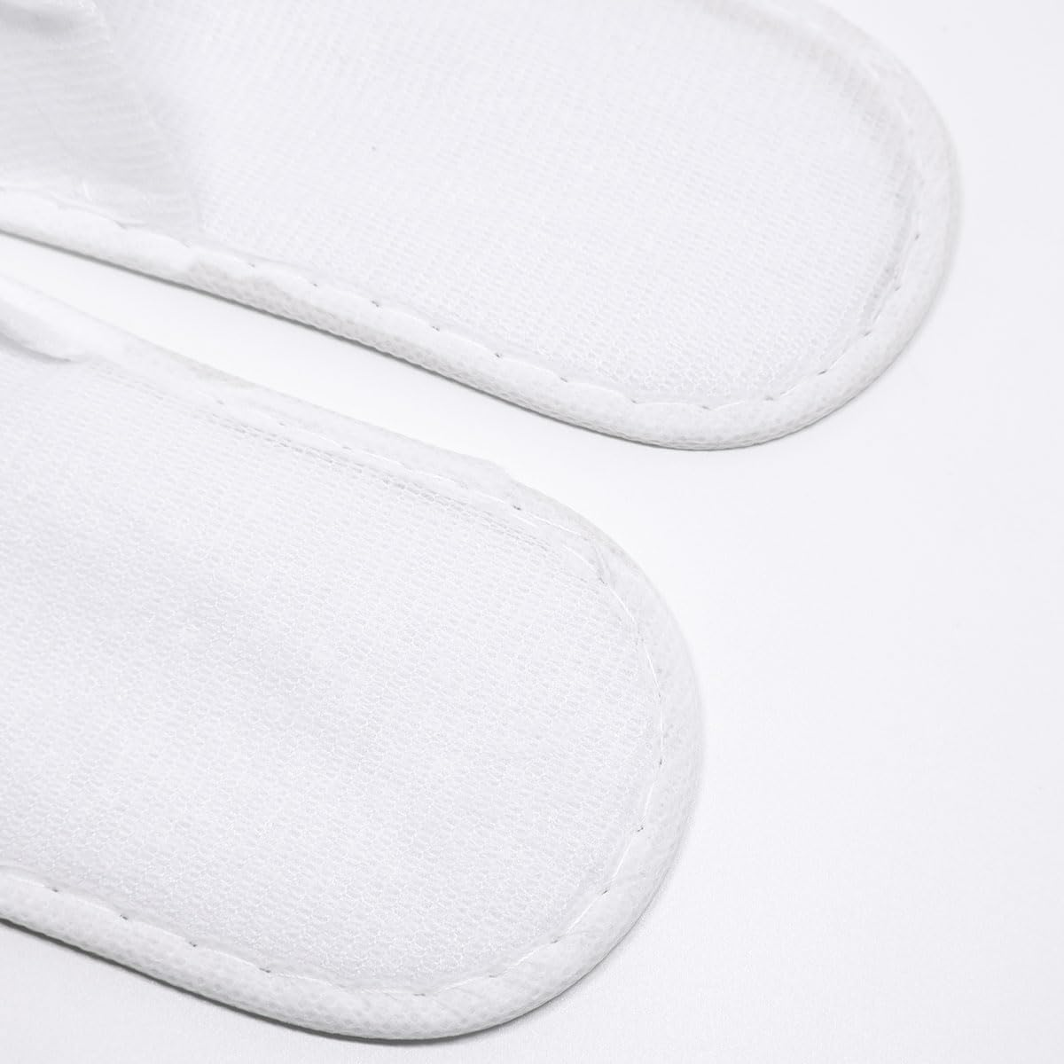AIMALL 30 Pairs Disposable Hospitality Slippers for Hotels, Guesthouses & Home Use, Lightweight Non-Slip Unisex Design with Two Thickness Options, 10.7 X 27.7 Cm & 11.4 X 29 Cm - White image number 6