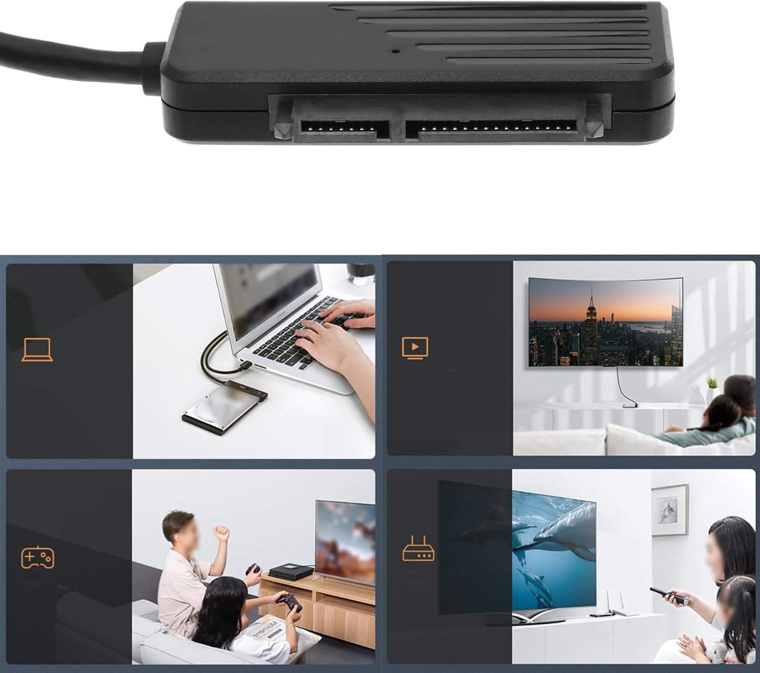 Emagtech SATA to USB C Adapter Cable USB C Hard Drive Reader for 6.35 Cm (2.5 Inch) SATA HDD/SSD Transfer Rate up to 6 Gbit/S Plug & Play image number 3