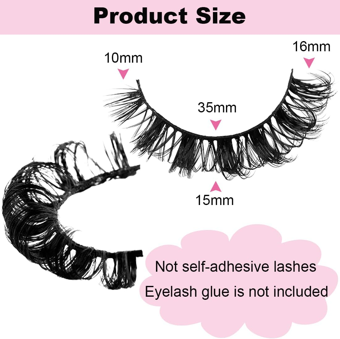 False Eyelashes Fluffy Lashes Strips Fake Eyelashes Natural Look Wispy Russian Lashes Extensions 10 Pairs image number 1