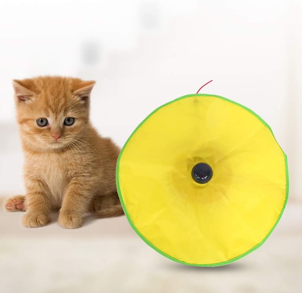 Akozon Jouet Electronique Pour, Electronic Meow Undercover Clawing Mouse Cat Interactive Le Chat Avec Souris Cach&eacute;e Toy Training Tool 4 Vitesses Sous Tapis Vitesse Jaune