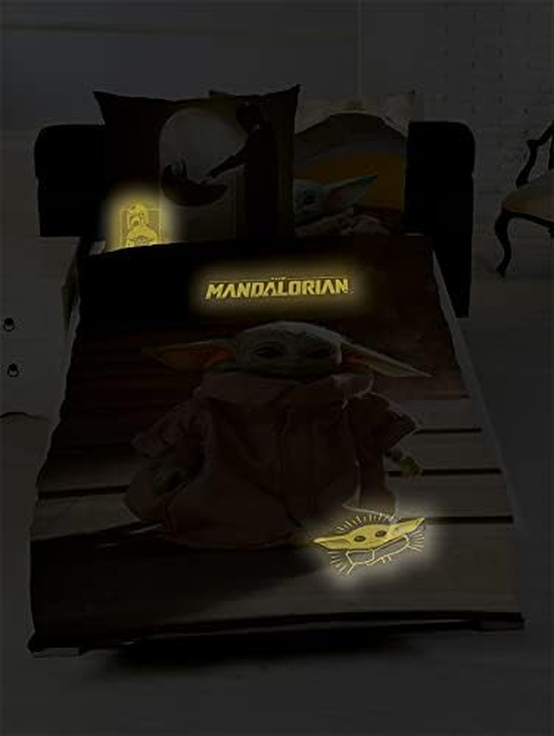 Tex Idea Star Wars Mandalorian the Child Bed Linen Smooth Glow in the Dark - Glows in the Dark - All-In-One Outlet 24 - (135 X 200 Cm) image number 4