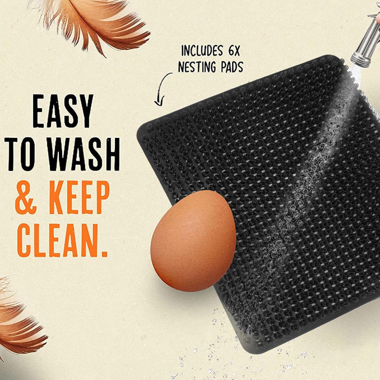 6 Pcs Chicken Nesting Box Pads, PE Washable Chicken Nesting Pads for Chicken Coops, Chicken Bedding, Reusable Nesting Pads, Laying Hen Nest Box Pads, 13.8X12.2Inch (Black) image number 5