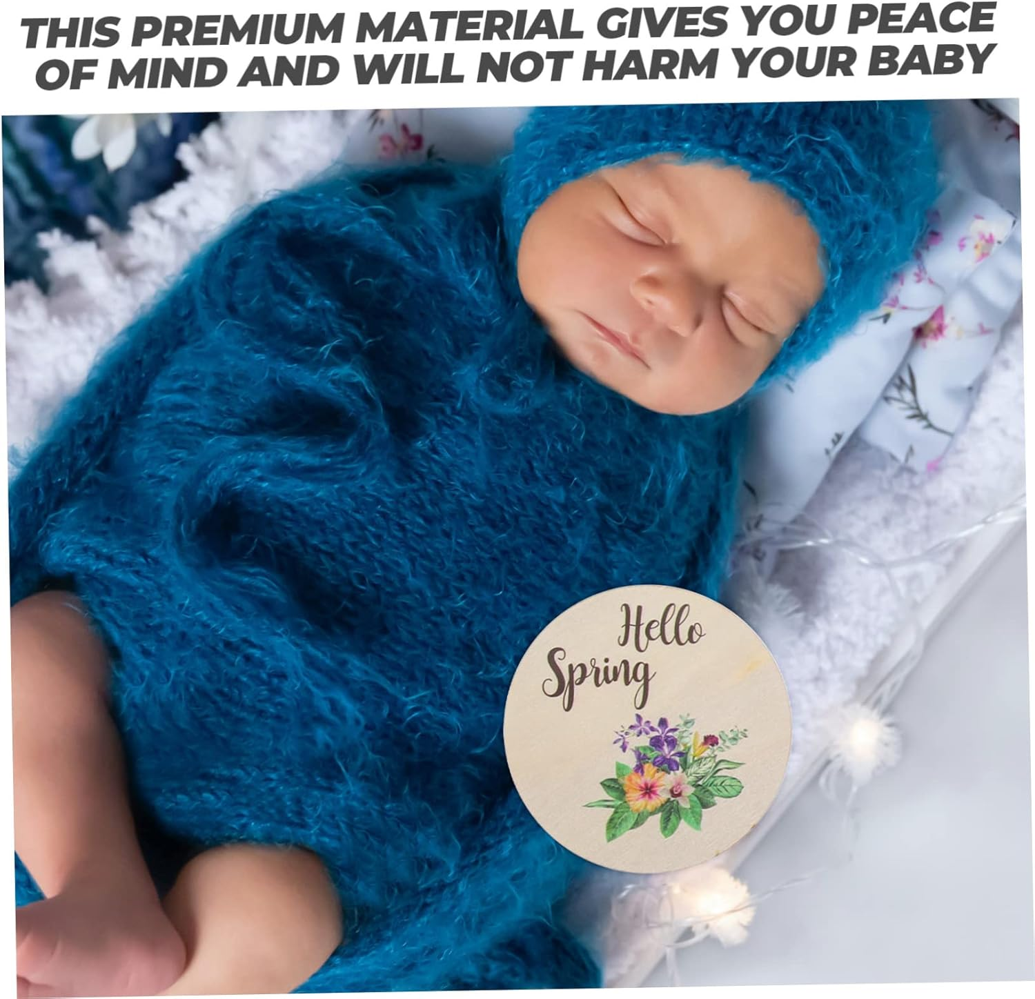 10Pcs Wooden Newborn Growth Milestone Cards Monthly Milestone Sign Photo Props image number 6