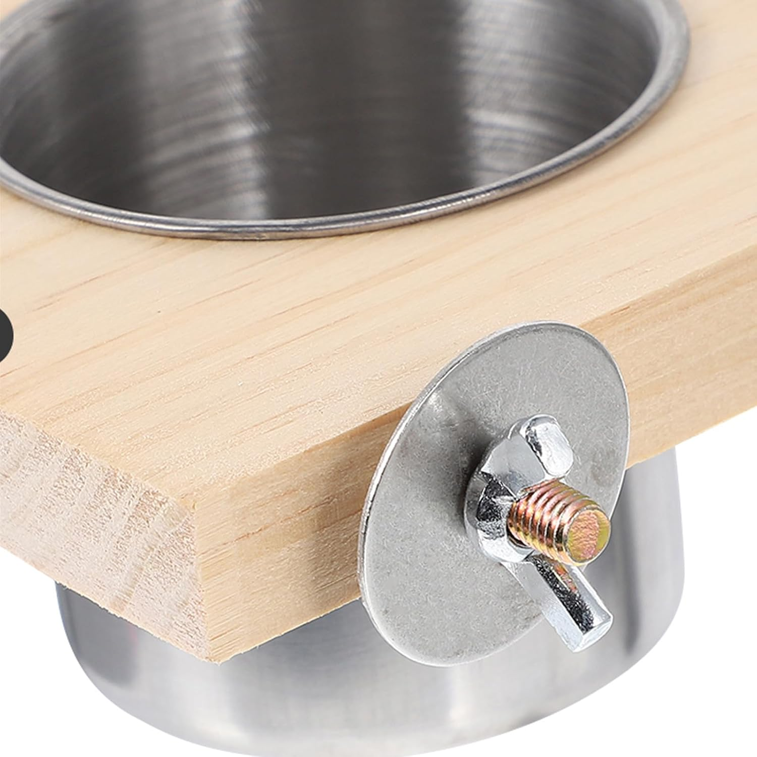 GRIRIW Parrot Food Bowl and Water Feeding Cups Set, 2Pcs Stainless Steel Pet Feeder with Stand, Small and Large Sizes for Bird Cage Accessories, Suitable for Parrots and Small Birds image number 5