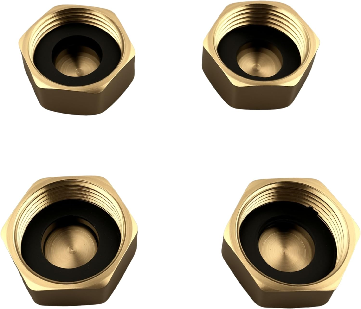 EFGTEK 4 Pack Inner Diameter 2.5 Cm Garden Brass Hose Cap,Brass Washing Machine Blanking Nut & Washer Connectors with Washers,Female Watering Fittings image number 2