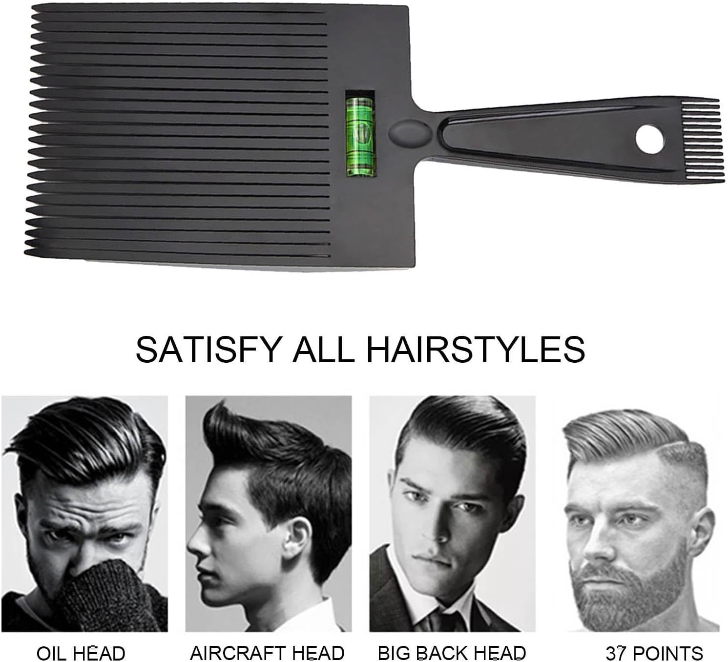 Tuxuseo Flat Top Combe, Flat Top Comb for Men - Hairdressing Comb with Leveling, Professional Antistatic Styling Tool for Home Salon, Haircut Accessories image number 4