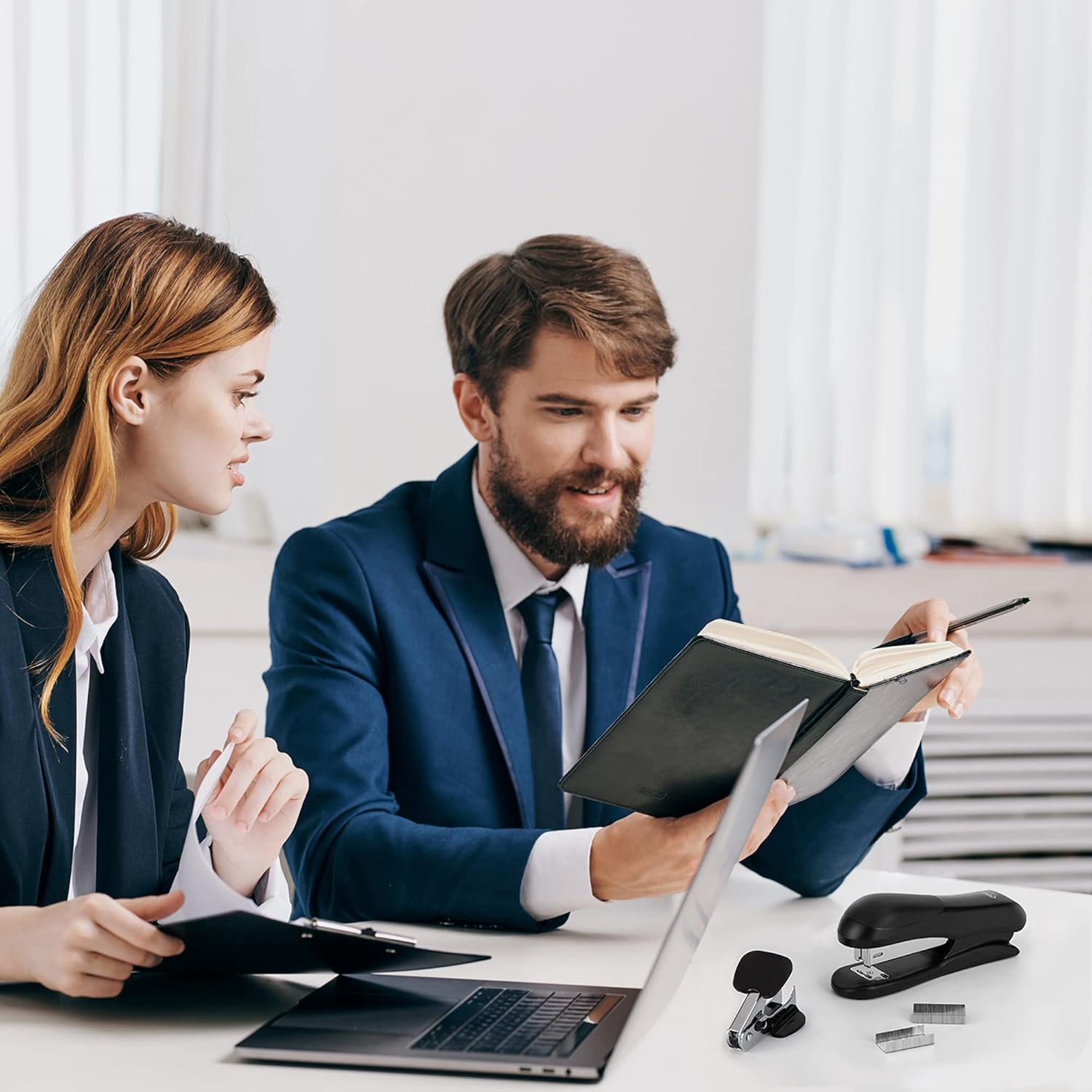 Deli Stapler Value Pack, Desktop Standard Staplers, 20 Sheet Capacity, Includes Staples & Staple Remover, Black image number 7