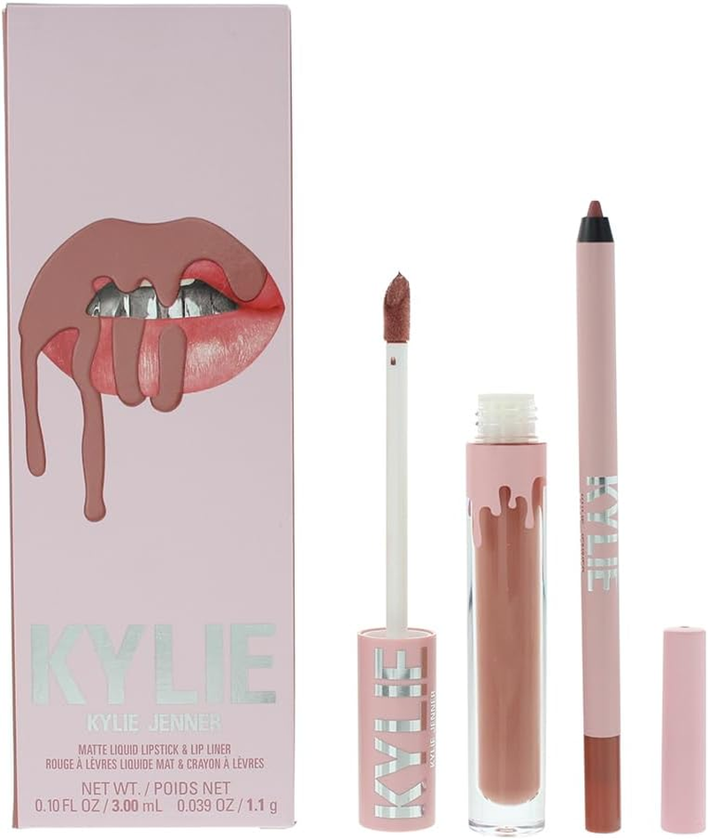 Kylie Cosmetics Matte Lip Kit - 802 Candy K for Women 2 Pc 0.10Oz Matte Liquid Lipstick, 0.039Oz Lip Liner
