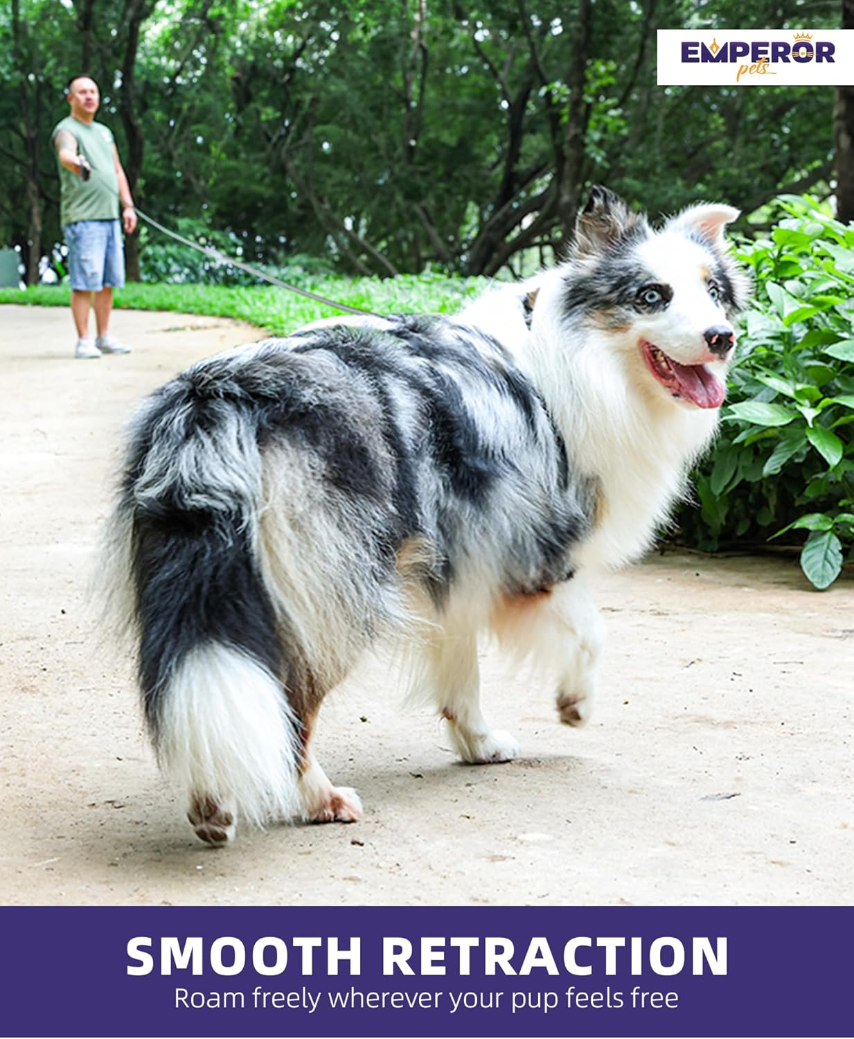 Emperor Pets 26 Ft Retractable Dog Leash - up to 110Lb, Heavy Duty Dog Leash Retractable 26 Ft, for Large Breed Dogs, Dog Leashes for Medium Dogs -GY26 image number 4