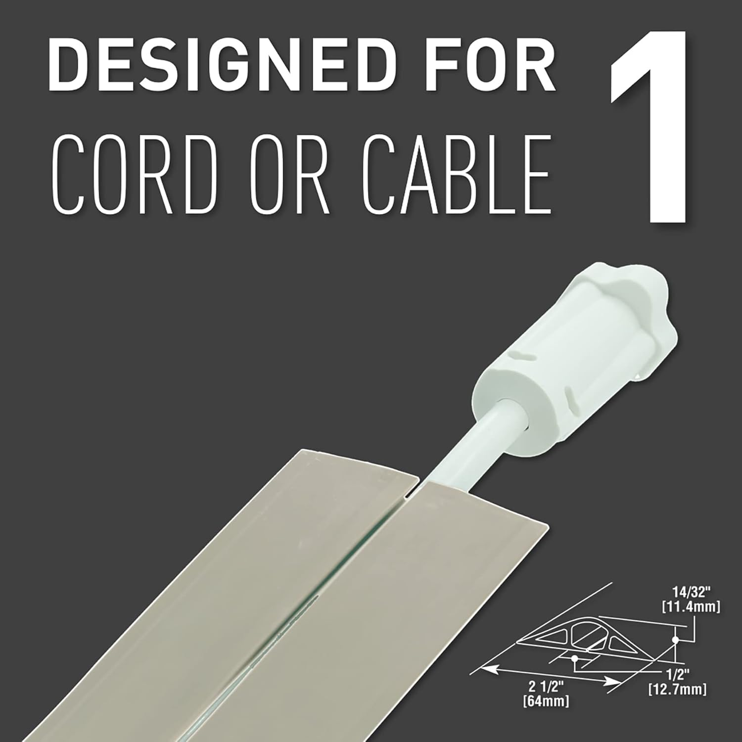 Wiremold Corduct Overfloor Cord Protector, Ivory (5 Feet) image number 5