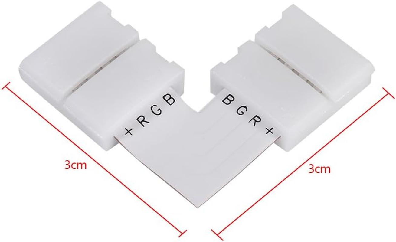 5Pcs L Shape 4Pin 10Mm Solderless Corner Connectors Adapters for RGB 5050 LED Strip Lights image number 3
