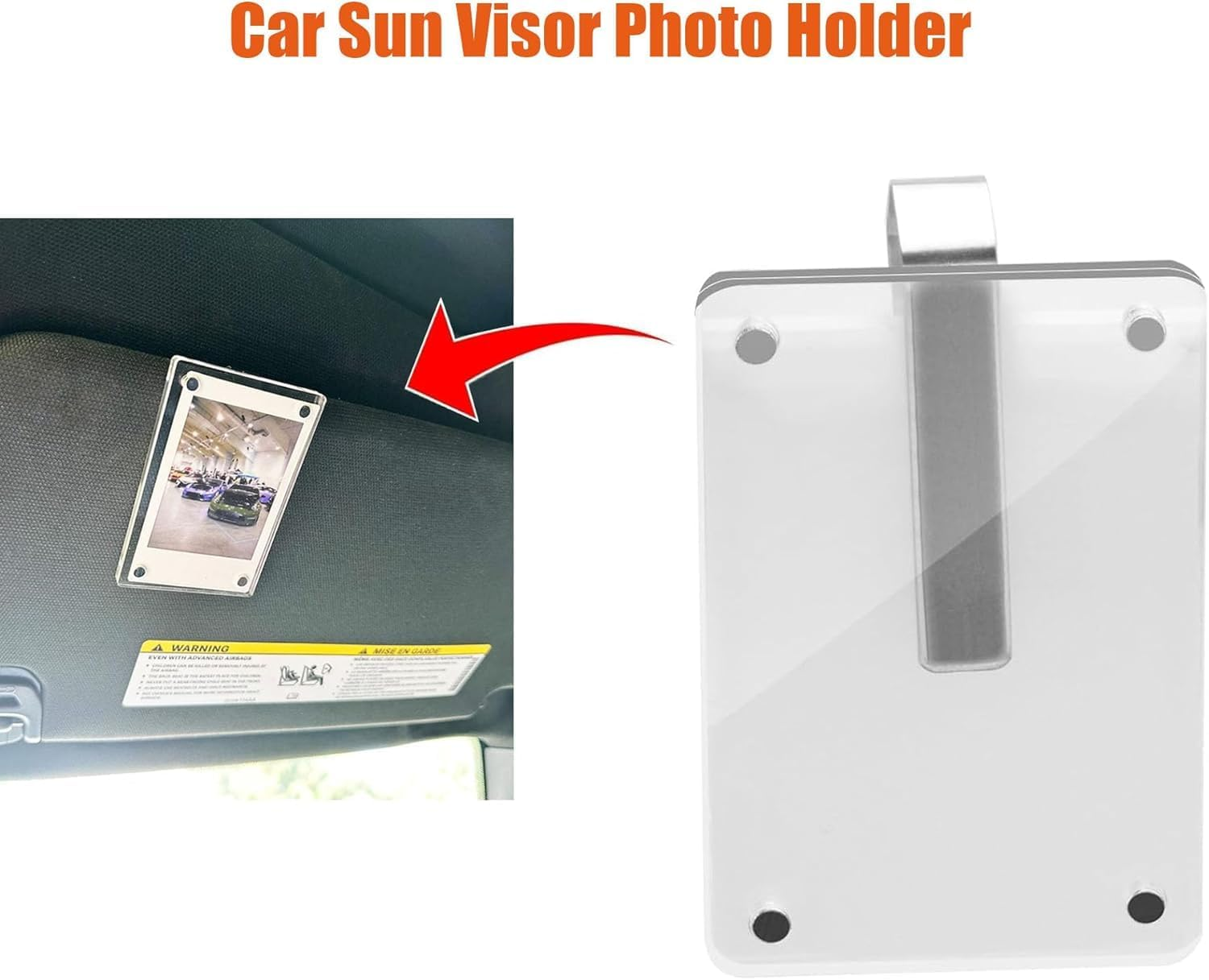 1 Pack Car Sun Visor Photo Holder,Universal Magnetic Personalized Photo Clip,Add Your Own Photo Car Visor Clip;Photo Car Accessory;Customized Family Portrait Decor, for Father,Mother and Friends image number 2