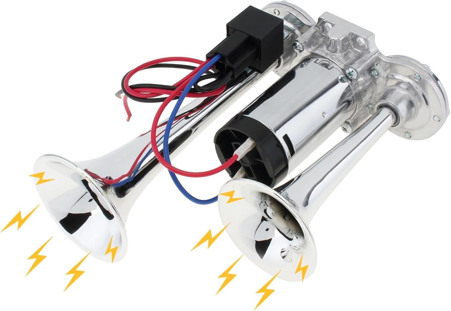 Drisentri 12V Air Horn for Truck, 600DB Dual Trumpets Super Loud Electric Car Air Horn Kit with Compressor for Cars Trucks Lorry Trains Boats image number 6