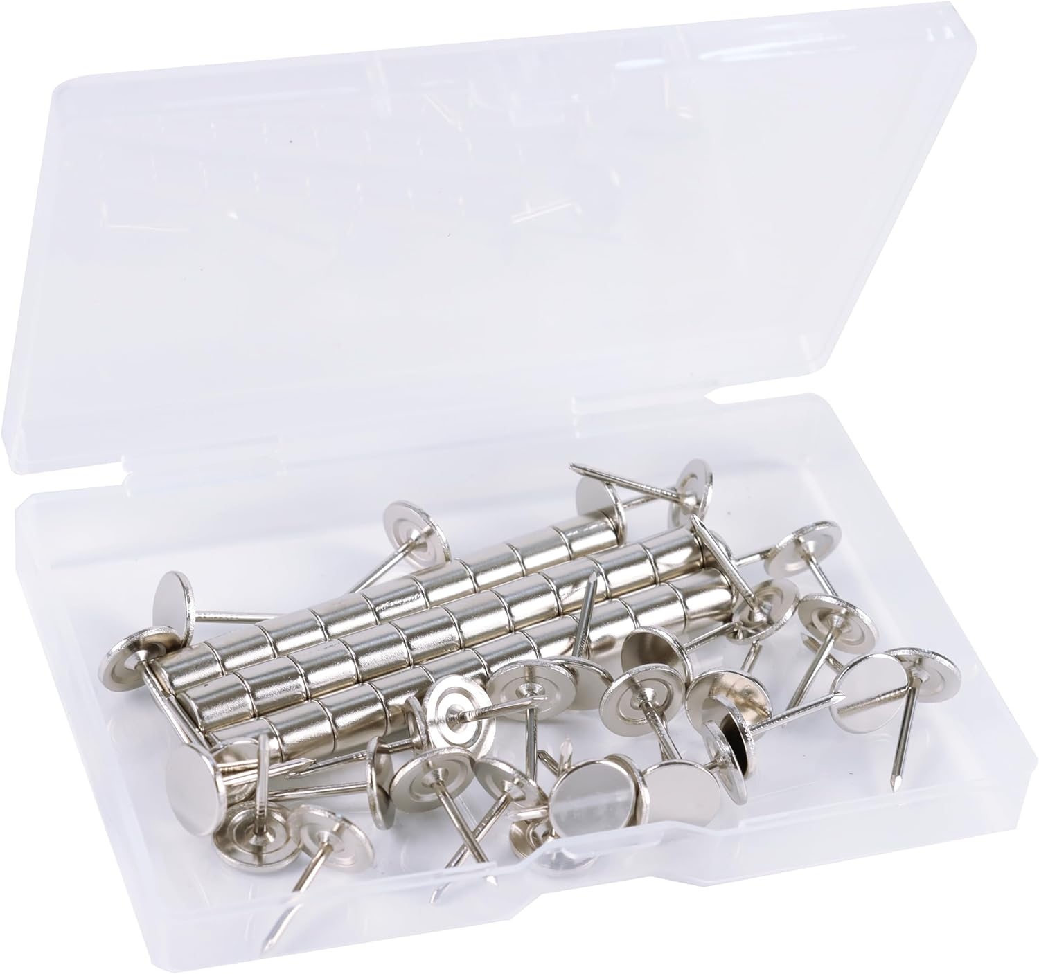 30 Sets Magnetic Push Pins, Metal Thumb Tacks for Poster Hanger, Magnetic Pushpins for Wall Bulletin Board Cork Board image number 2