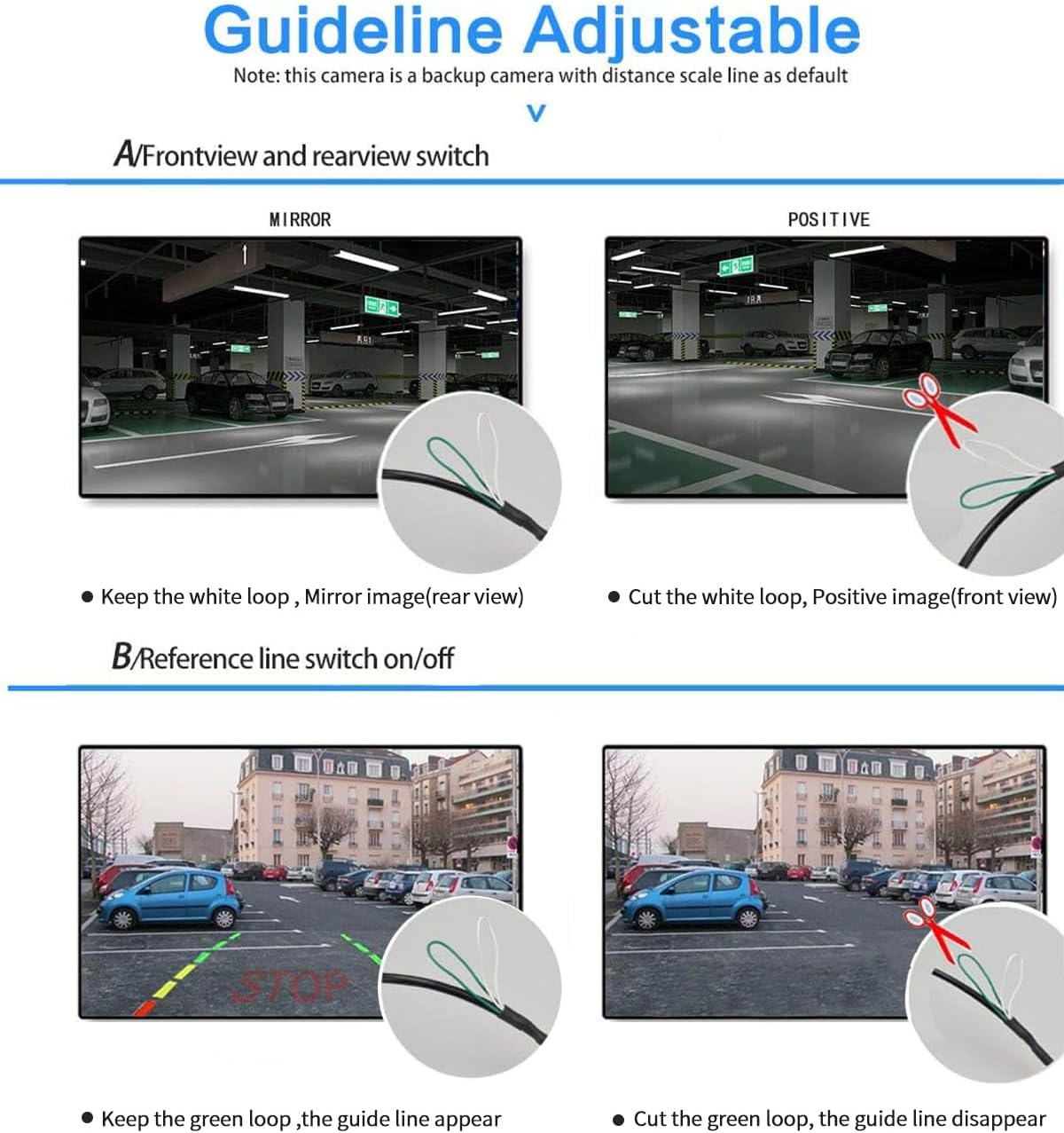 Waterproof IP68 Night Vision 170 Degree Car Rear View/Reversing/Reverse Camera Universal Color CMOS Imaging Chip Backup Parking HD Front View Camera image number 1