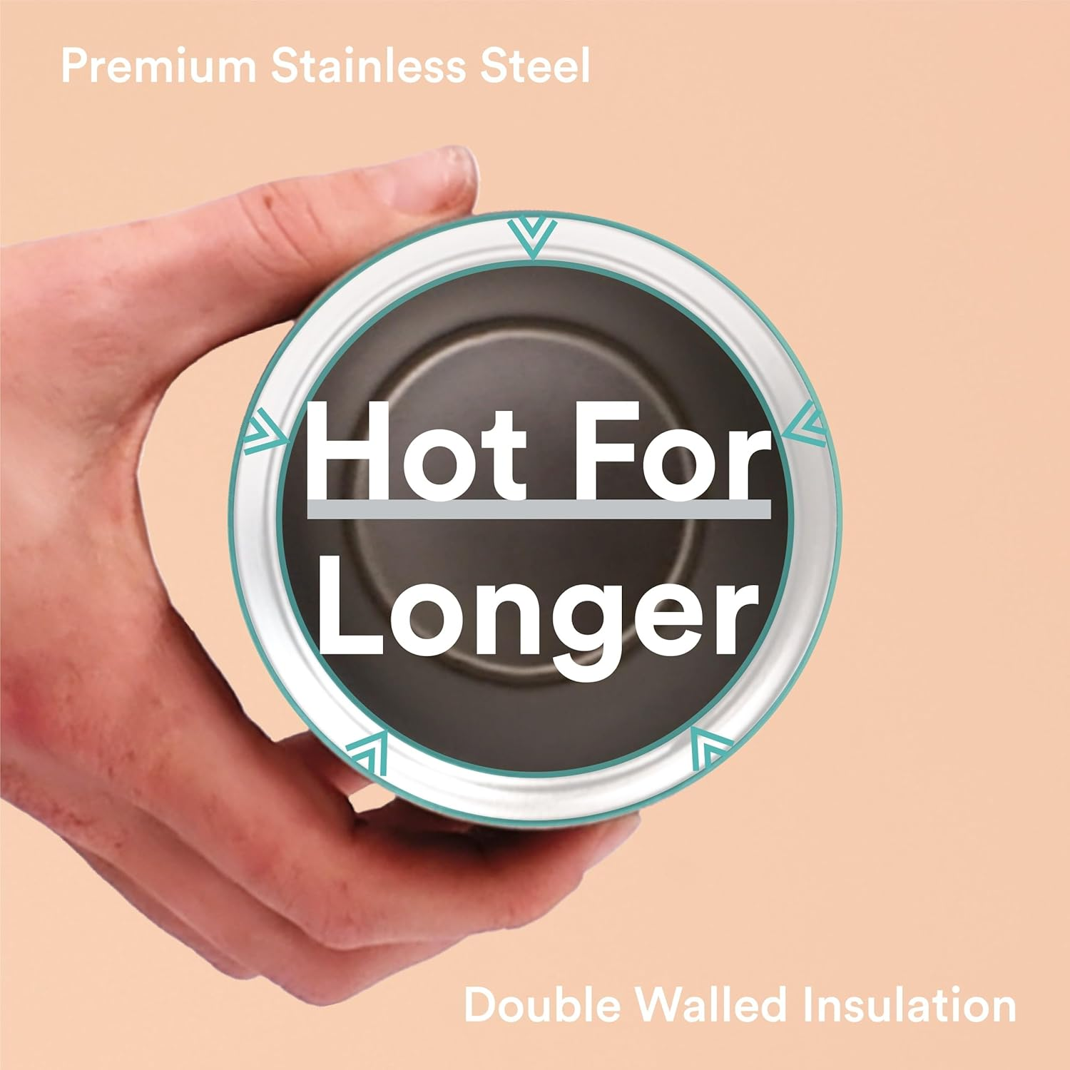 Moon 360&deg; Travel Mug - Leakproof Insulated Coffee Mugs for Hot & Cold Drinks - Takeaway Reusable Travel Cups, Fits Car Cup Holders (450Ml, Powder Coat/White) image number 4