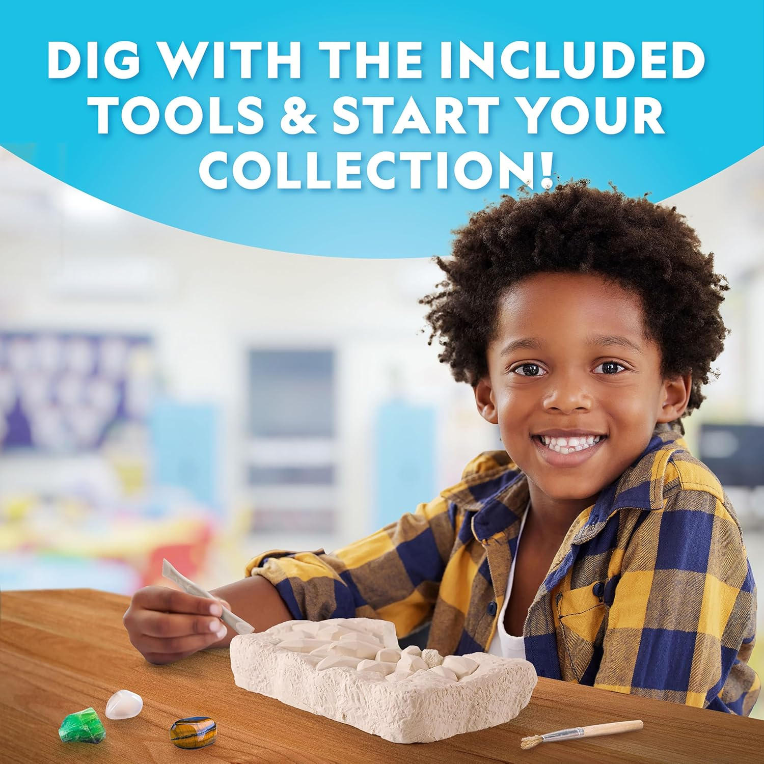 National Geographic Gemstone Dig Kit &ndash; Dig up 10 Real Gems & Crystals, Science Kit for Kids, Gem Digging Kit for Kids, Mining Kit, Rock Collection image number 6