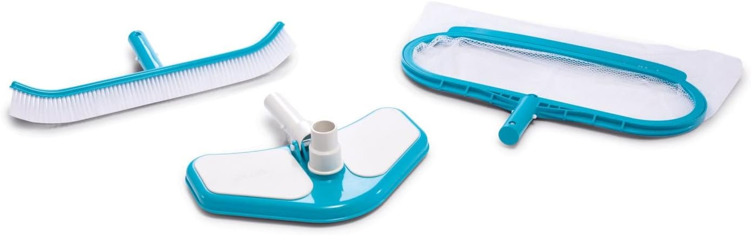 Intex 29057E Deluxe Pool Cleaning Kit for above Ground Pools: Includes Deep Mesh Skimmer &ndash; Curved Wall Brush &ndash; Vacuum Head image number 2