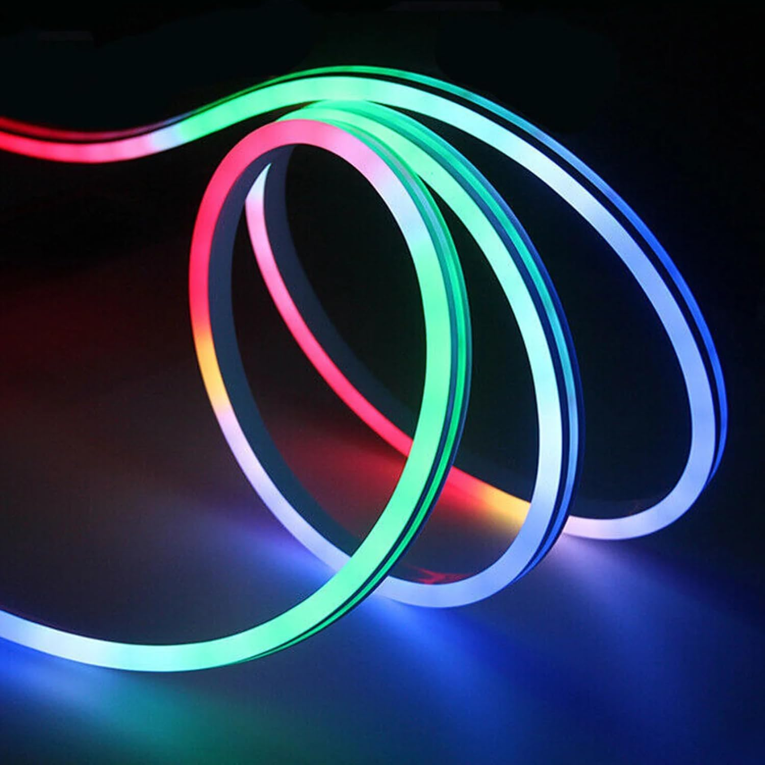 EZONEDEAL Led Neon Rope Lights, 16FT Led Strip Lights, Flexible Rope Lights, Waterproof IP65, DIY Design, Smart LED Lights for Bedroom Indoor Living Room, Bedroom, Holiday, Outdoors Decoration (White)