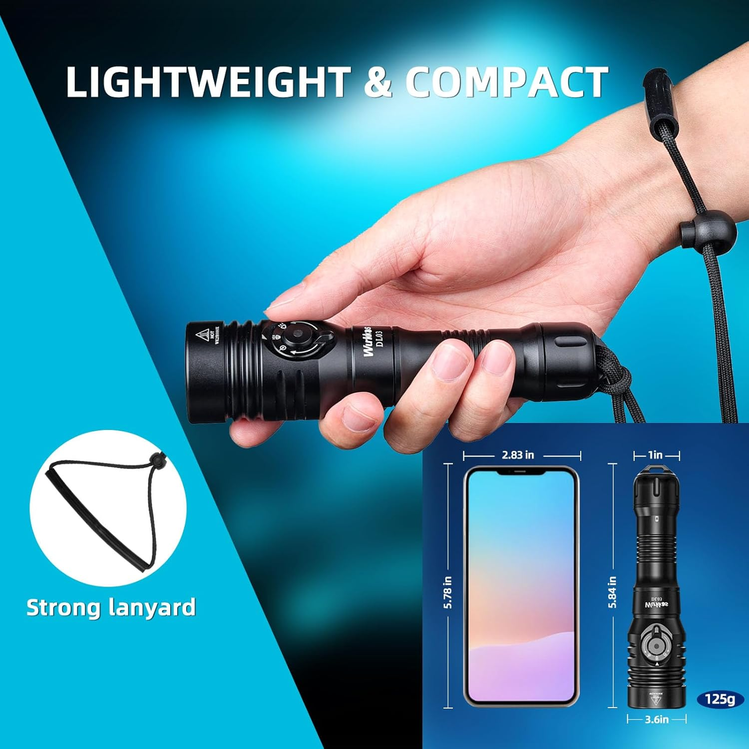 Wurkkos DL03 Dive Light 2800 Lumens 2-In-1 Scuba Diving Signal Light 1000M Green Beam and White LED Combo Underwater Flashlight,Rechargeable Flashlight IPX-8 Waterproof Submersible Flashlight image number 1