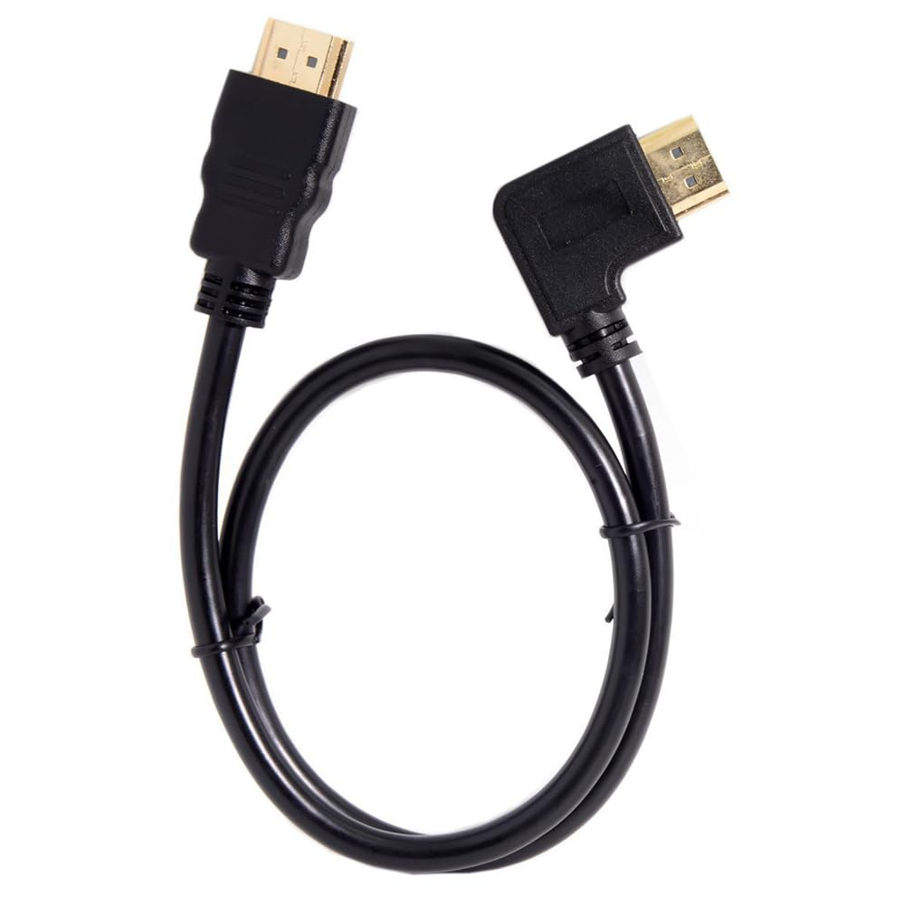 JSER 90 Degree Left Angled Type HDMI 1.4 Male to HDMI Male Cable Support 3D & Ethernet 50Cm (Left Angle) - Right Angled image number 3