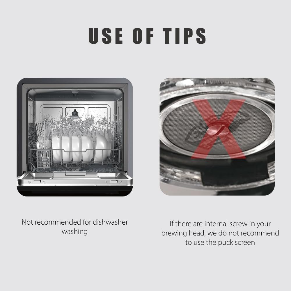 KYONANO 51Mm Puck Screen with Stand - Espresso Accessories - Reusable Metal Coffee Filters with Silicone Holder - Compatible with 51Mm De'Longhi, Smeg Espresso Coffee Machines image number 6