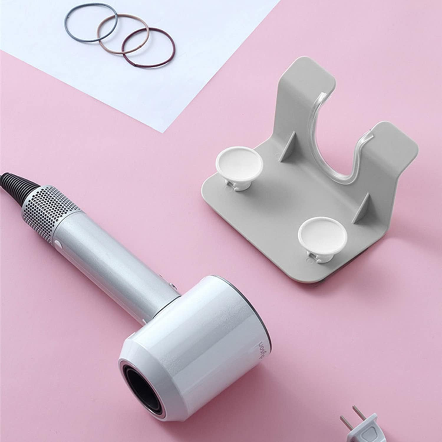 Self Adhesive Blow Dryer Holder with Wire Organizer,1Pc Bathroom Hair Dryer Rack Hair Dryer Holder with Wire Organizer,Hair Dryer Wall Mount Holder Blow Dryer Rack Hair Dryer Rack with Wire Organizer image number 2