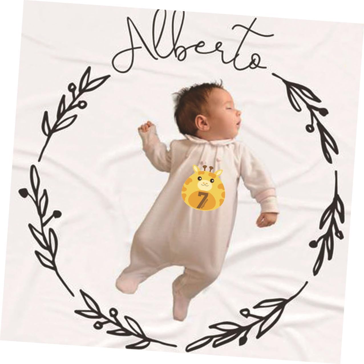 12 Sheets Monthly Stickers Animal Design Milestone Self-Adhesive Decals for Newborns Reusable Photo Props for First Year Memory Album image number 2