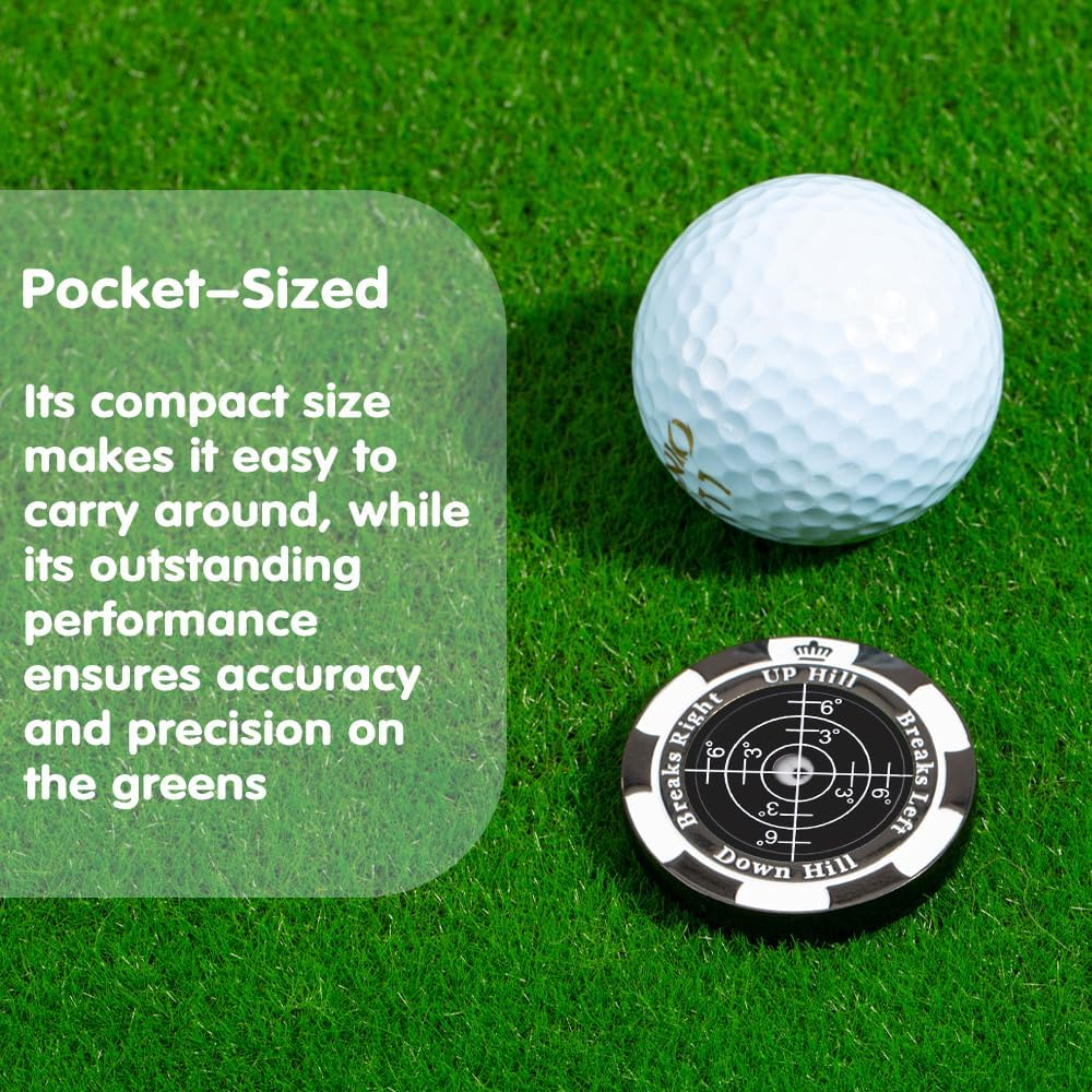 Slopemaster Progreen Reader - Golf Ball Marker with High Precision Green Reading Aid Golf Accessories for Men Women - Blackdarkblue image number 3