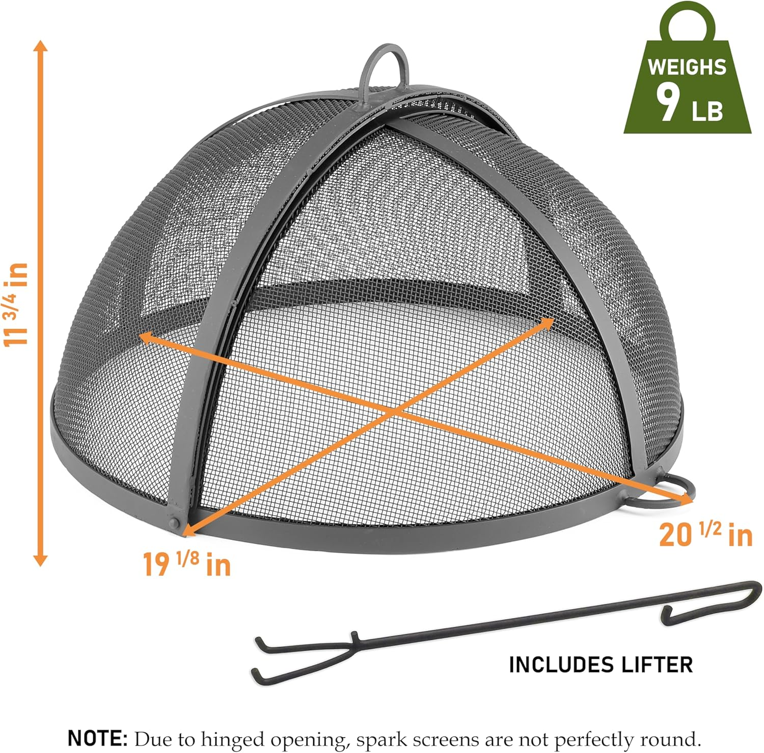 Good Directions 20&rdquo; Spark Screen for Fire Pit and Paver Pit, Hinged, Heavy Duty, Easy Access image number 1