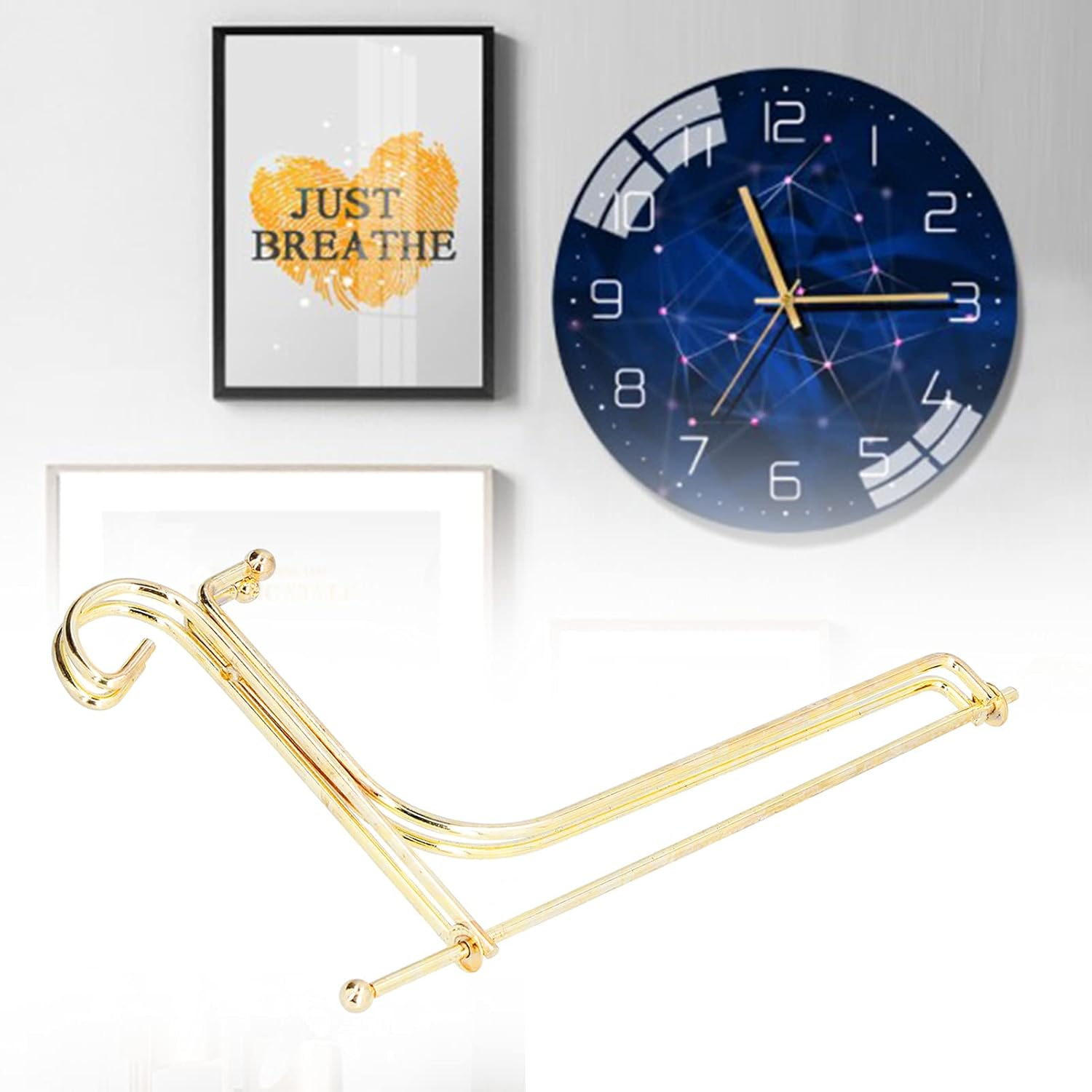 Metal Clock Stand Stylish Display Bracket for Home Office Modern Nordic Decor Gold round Plate Holder Iron 8.5X6.8In image number 3