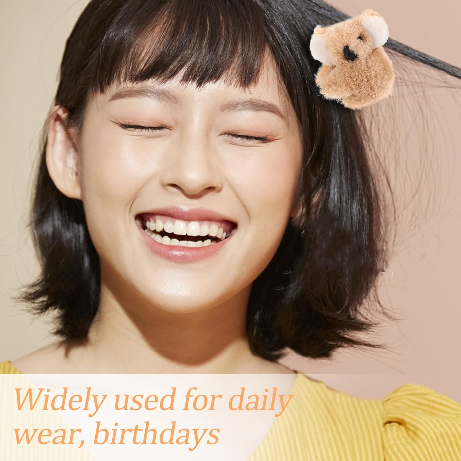 Beavorty Koala Hair Clips in Mini Size - Made of Plush 6 Pieces Claw Clips for Hair Catching Ideal for Koala Party and Lovers of Cuddly Toy Small