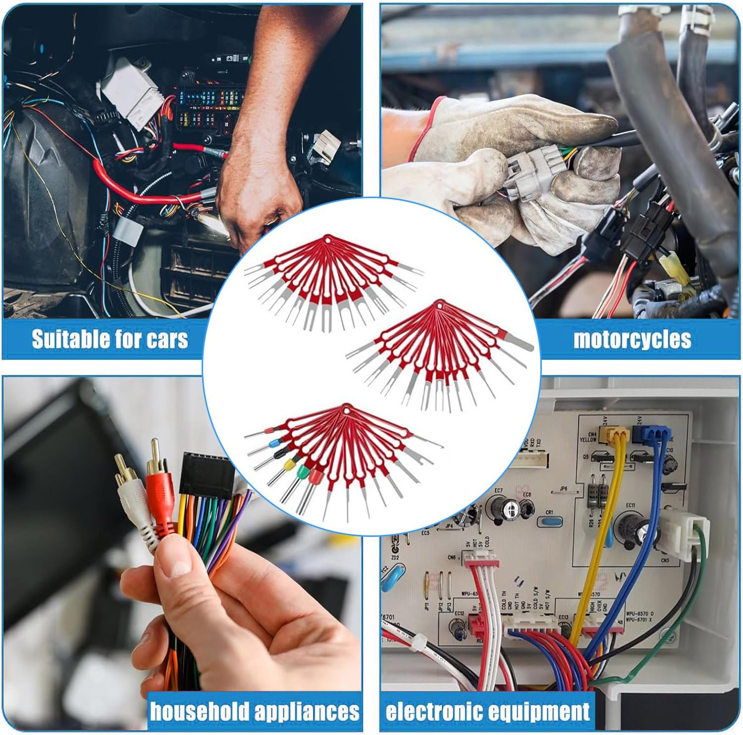 IONPSHG 39Pcs Wire Harness Removal Toolterminal Ejector Kit Car Terminal Wire Harness Pin Extractor Tool Wiring Tools Connector Tools Electrical Terminal Removal Kit Terminal Extractor Tool