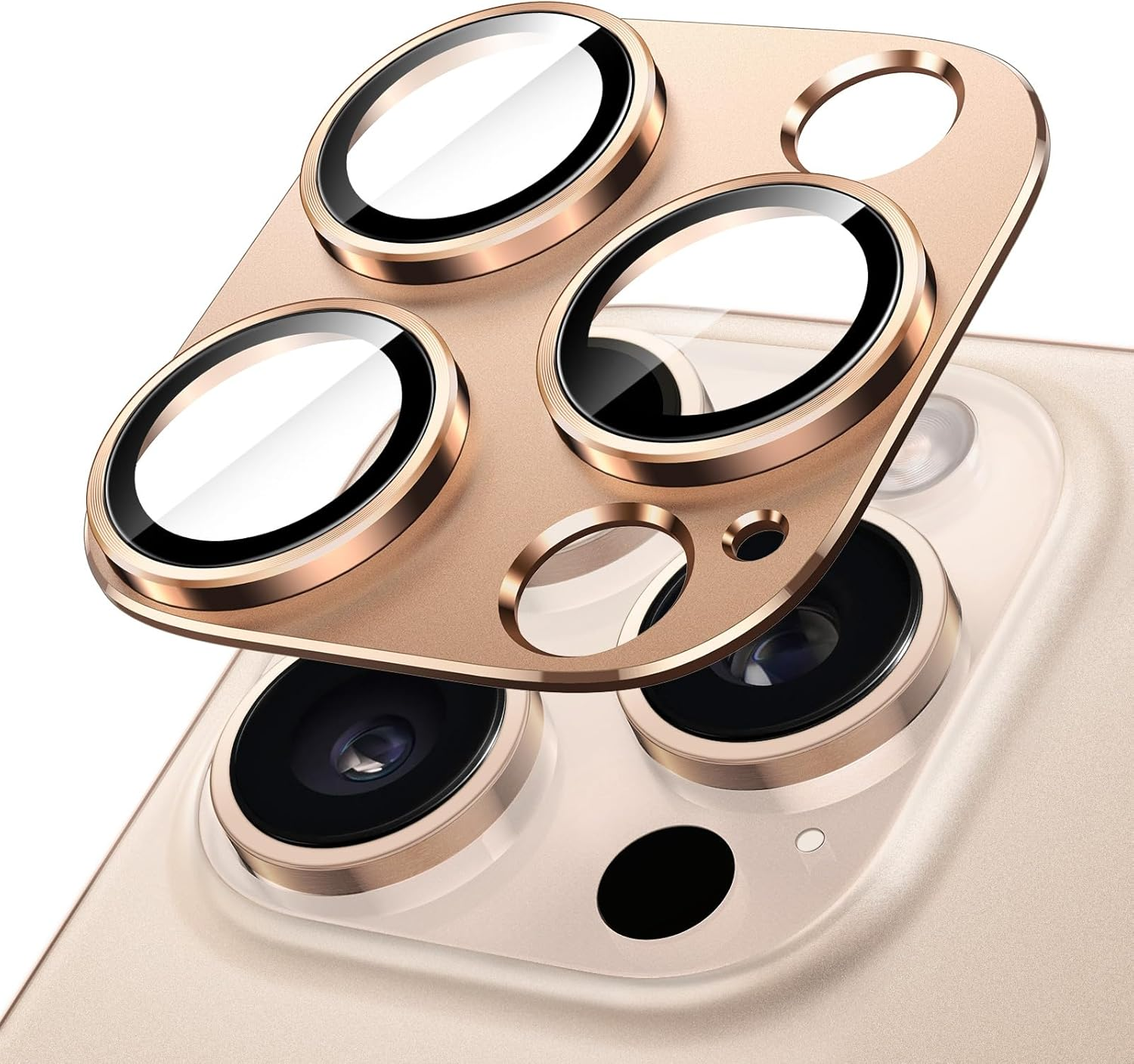 Jetech Camera Lens Protector for Iphone 16 Pro 6.3-Inch and Iphone 16 Pro Max 6.9-Inch, Full Coverage 9H Tempered Glass Ring Cover, Matte Metal Plate, Case Friendly, 1-Pack (Black)