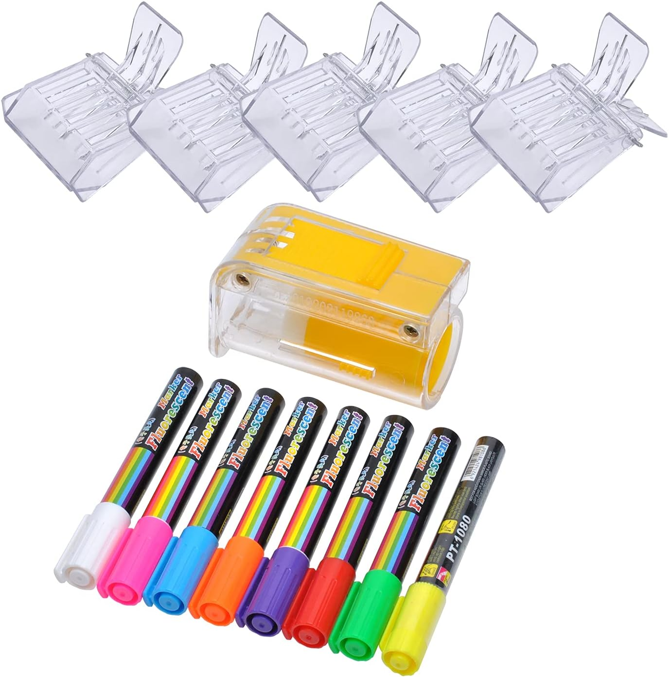 Wadoy Queen Bee Catcher Cage Clips, Queen Bee Marker Marking Bottle with 8 Colours Marker Pen, Beekeeping Kit (14Pcs) image number 3