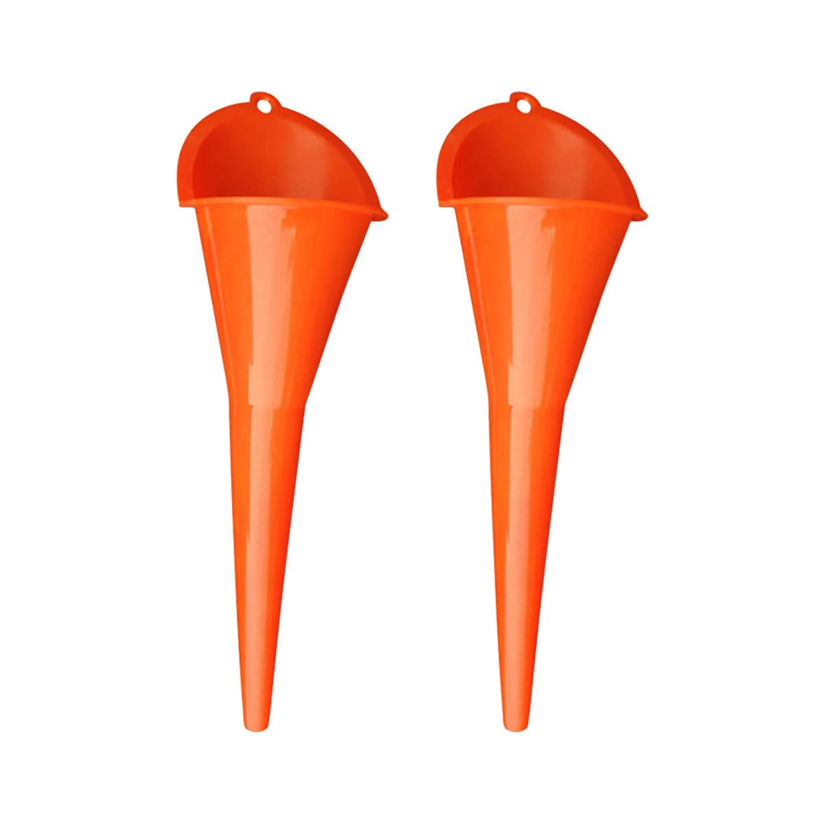 2PCS Long Neck Oil Funnels, Multi-Purpose Spill Saver Funnel, Plastic Funnel for Filling Automotive Oils Lubricants Engine Oils Water Diesel Fuel Kerosene and Other Liquids (Small Red+Orange) image number 3