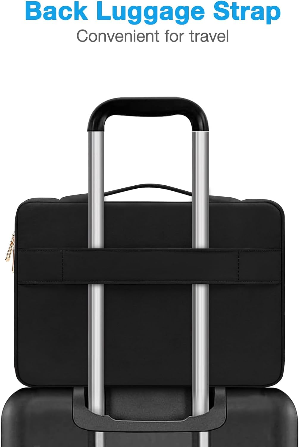 MOSISO 13-14 Inch 360 Protective Laptop Sleeve Compatible with Macbook Air/Pro, 13-13.3 Inch Notebook, Compatible with Macbook Pro 14, Rectangle Quilted Bag with Handle&Pocket&Small Case, Black image number 7