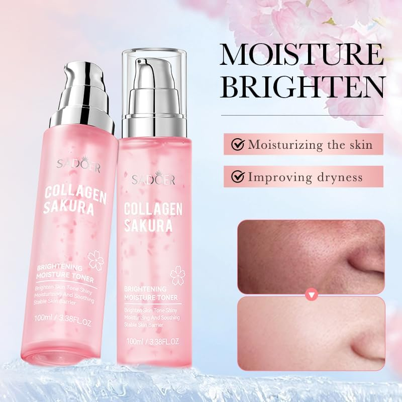 Sakura Collagen Brightening Moisture Toner, 100Ml, Hydrating, Moisturising, Soothing image number 2