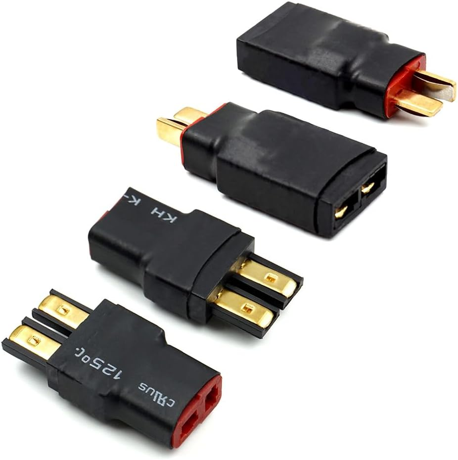4 PCS Male and Female Deans T Plug to Connector Adapter Compatible with TRX Wireless Converter for RC Battery Charger Slash image number 4