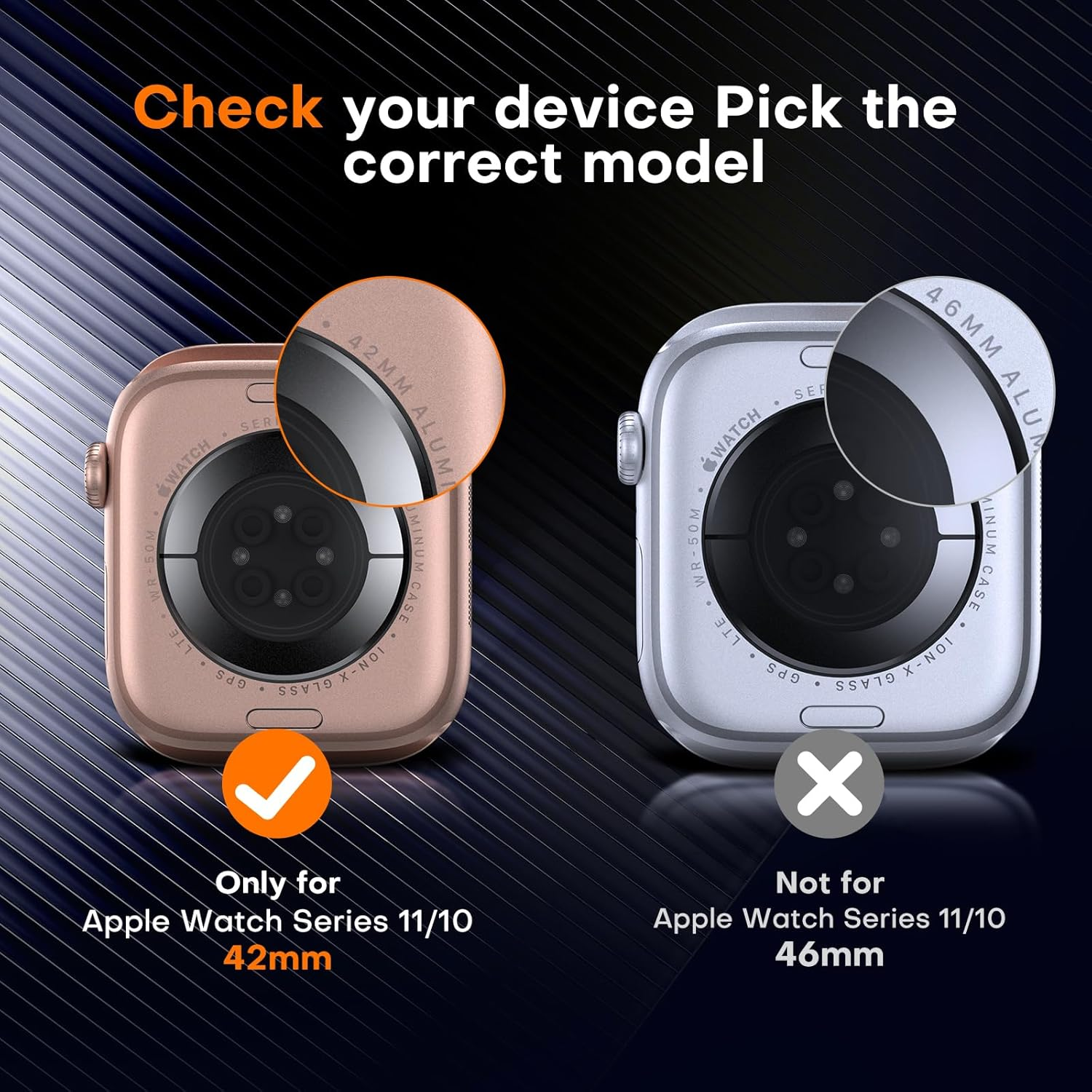 TOCOL 2-Pack Case for Apple Watch Series 11/10 42Mm, Built-In Tempered Glass Full-Coverage Screen Protector, Sensitive Touch, Anti-Bubble, Shockproof, Black and White image number 6