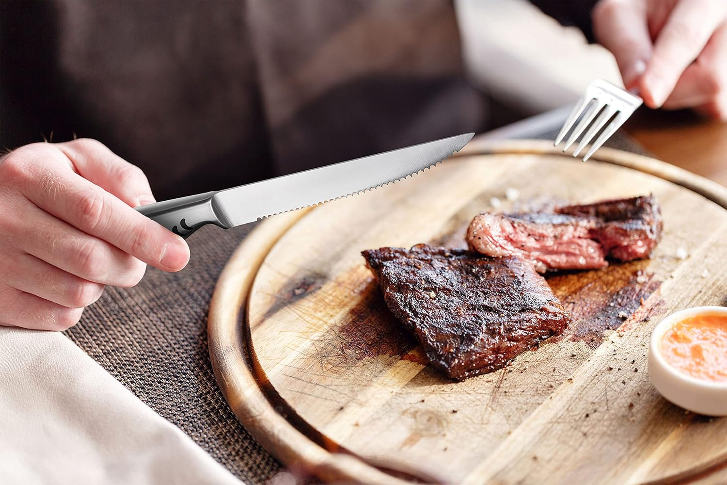 JXWING German High Carbon Stainless Steel Steak Knives, Premium 8-Piece Steak Knife Set image number 6