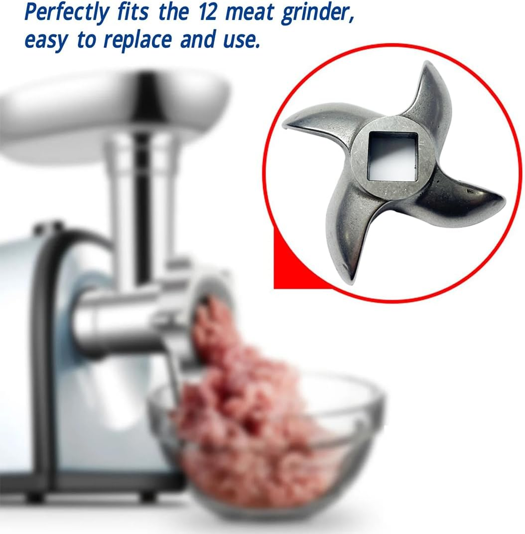 #12 Meat Grinder Blade Stainless Steel Knife Cutter Replacement, Please Check the Size and Shape(2 PCS) image number 5