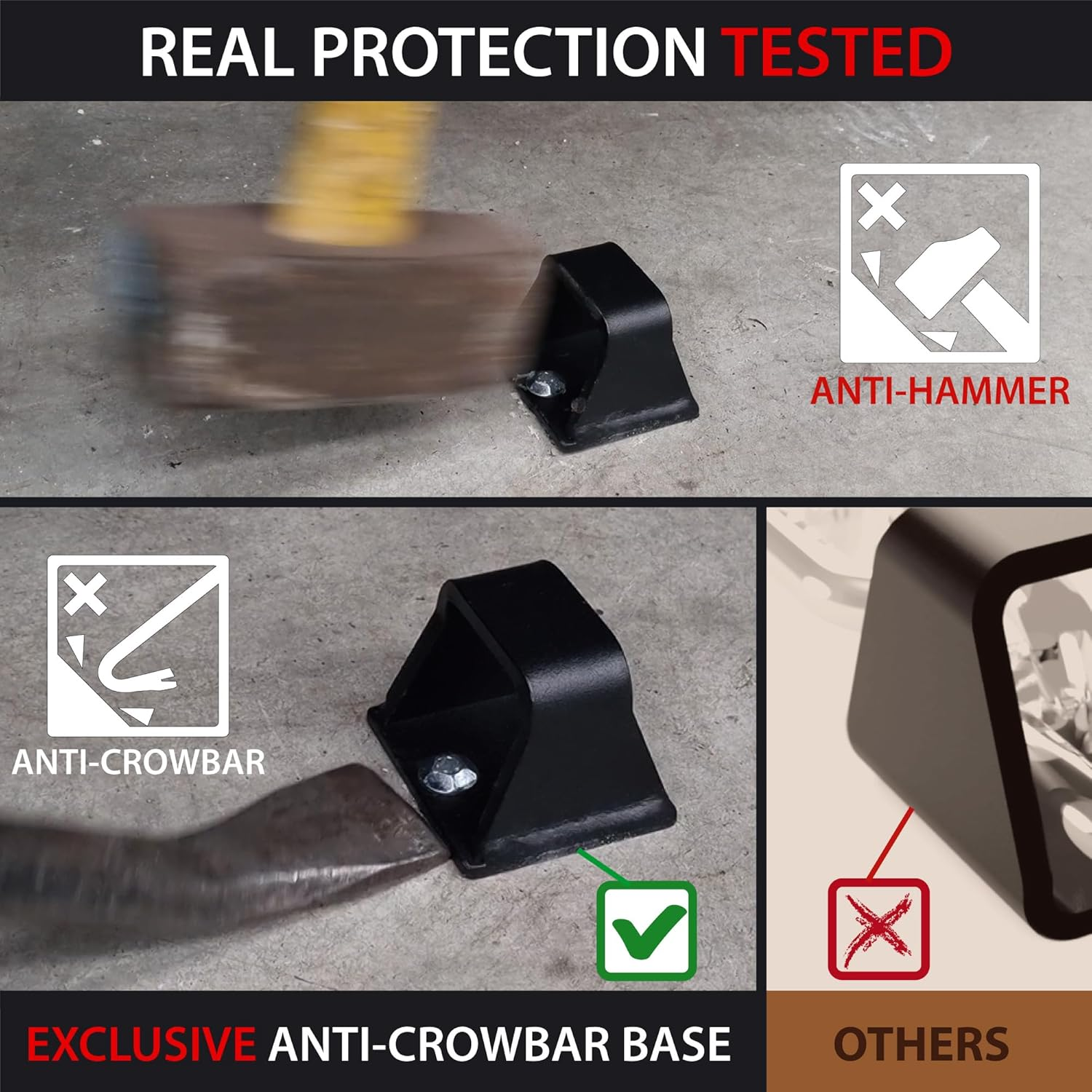 KRASER KR45B Security Anchor for Motorcycle and Bike, Anti-Crowbar Base, Compact & Resistant, Floor and Wall Concrete Anchor, Motorcycle Lock, Bike Locks Anti-Theft, Compatible with Chains and U-Locks