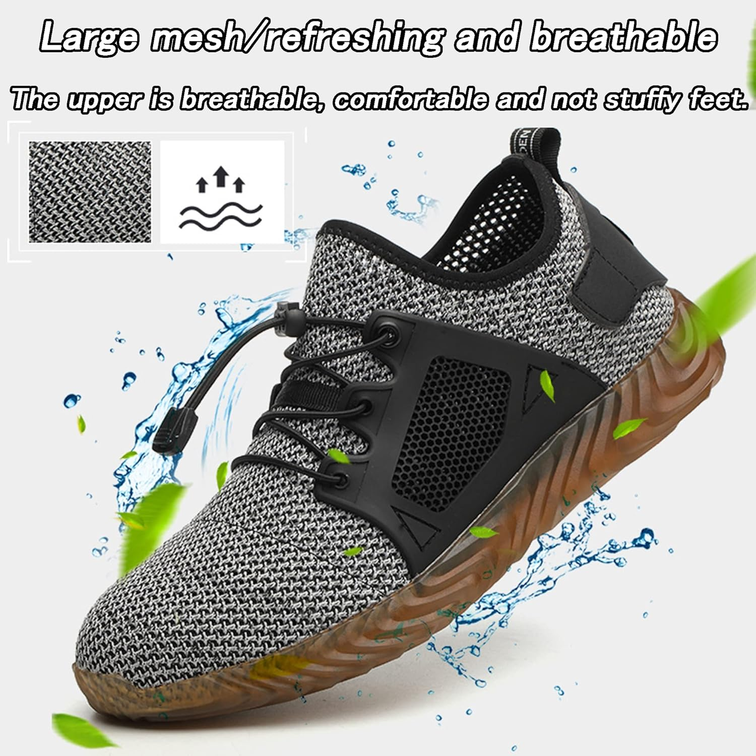 Mens Safety Shoes Steel Toe Cap Trainers Breathable anti Slip Industrial Sneakers Lightweight Work Footwear image number 6