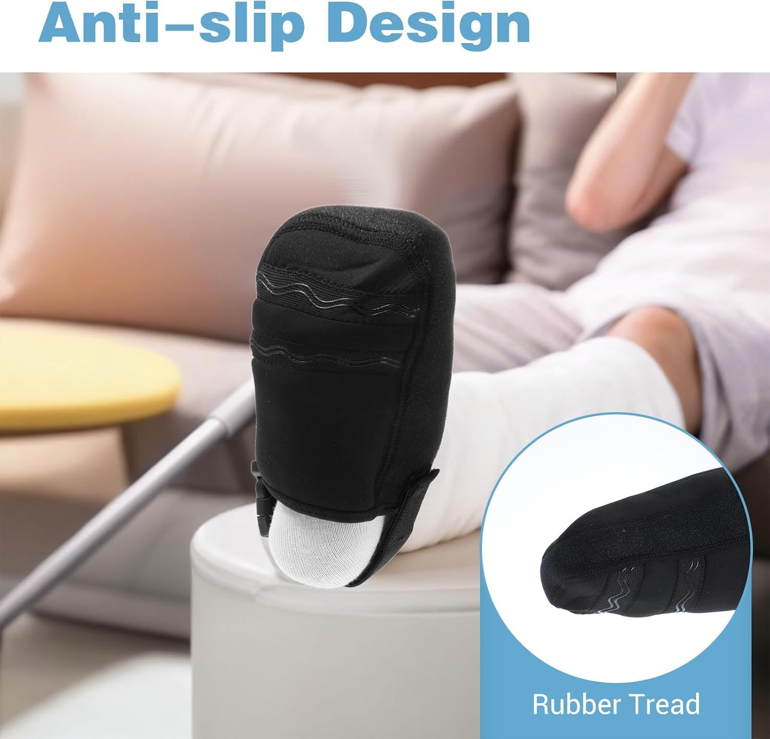 2PCS Cast Sock Toe Cover with Anti-Slip Strap, Adjustable Cast Protector Half Foot Keep Toes Warms and Clean, Protect Cast Walking Aids Boot Toe Warmer image number 3