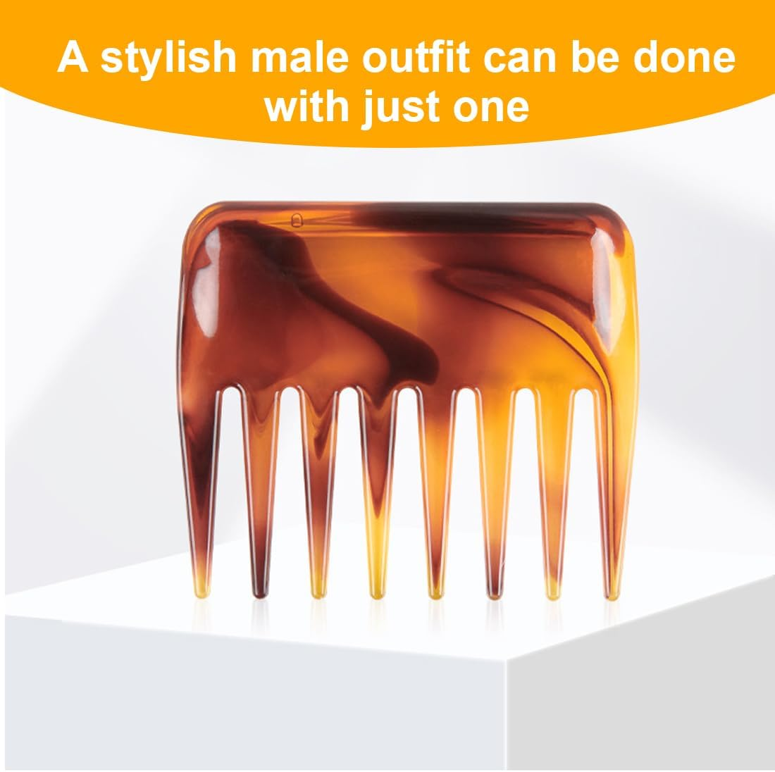 BIRLOZA Amber Wide Tooth Combs Bag Curling Comb Natural Curls Heat Resistant Comb Coarse Zinc Antistatic on the Go Highlight Comb for Women Men Hair Styling Curly Wet